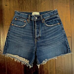 Abercrombie Dark Wash High Rise Dad Shorts